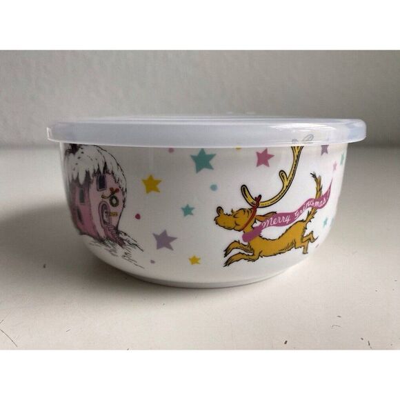 The Grinch Whoville Christmas Ceramic Storage Bowl Container Pressure Lid SMALL - Picture 5 of 11